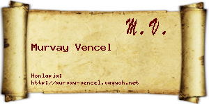Murvay Vencel névjegykártya